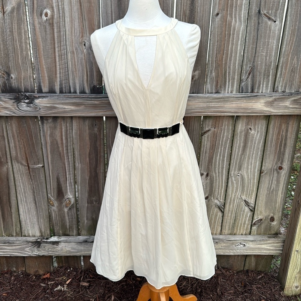 Ted Baker silk dress with jeweled belt, size 8